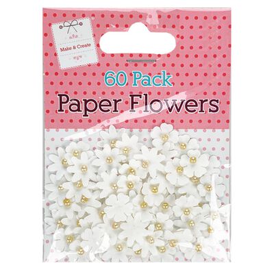 White Paper Flowers: Pack of 60 image number 1