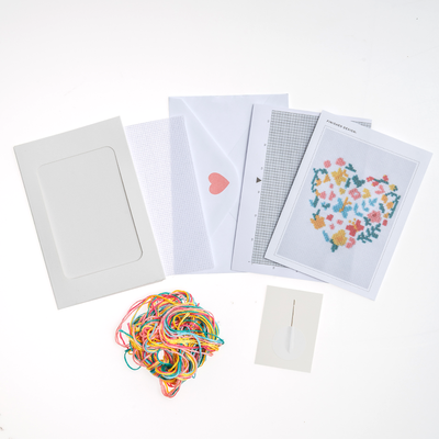 Cross Stitch Card Set: Flower Heart image number 2
