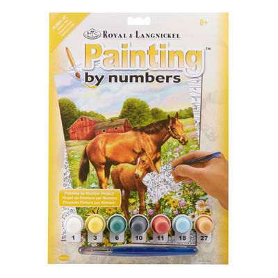 Paint by Numbers Junior Set: Horses in Field image number 1