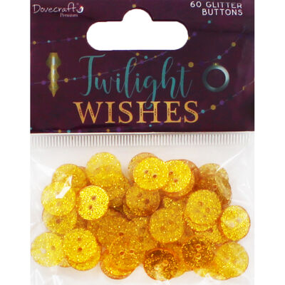 Twilight Wishes Gold Glitter Buttons - Pack of 60 image number 1