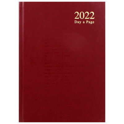 A5 Red 2022 Day a Page Diary image number 1