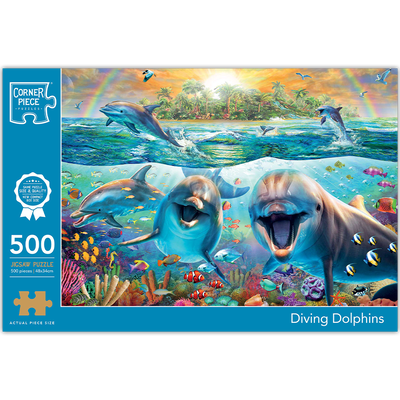 Happy Dolphins 500 Piece Jigsaw Puzzle image number 1