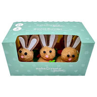 Brown Easter Bunnies with Carrots: Pack of 6
