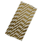 Gold Striped Paper Straws - 25 Pack image number 2