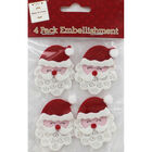 Santa Adhesive Embellishments: Pack of 4 image number 1