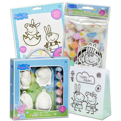 Peppa Pig Easter Paint & Colour Your Own Decorations Bundle image number 1
