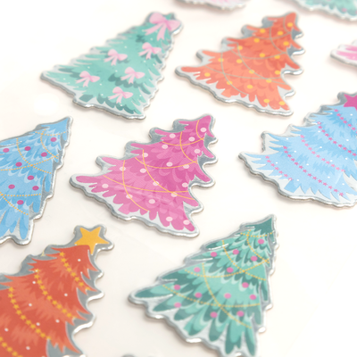 Merry & Bright Foiled Edge Tree Stickers: Pack of 12 image number 2