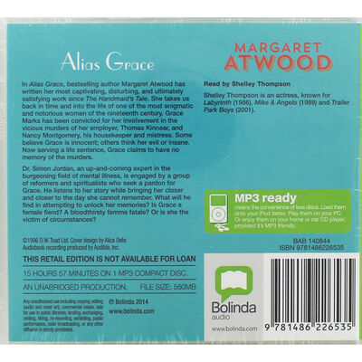 Alias Grace: MP3 CD image number 2