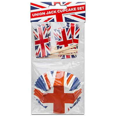 Union Jack Cupcake Cases and Flag Picks image number 1