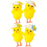 Chicks With Hats Bonnet Decorations: Pack of 4