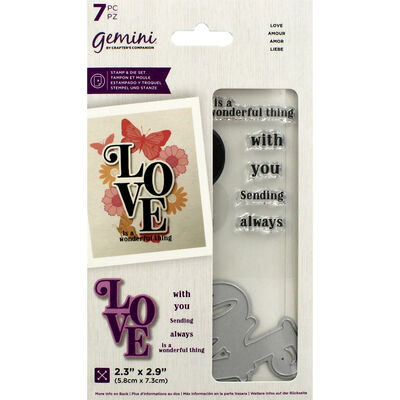 Gemini Floral Sentiment Stamp and Die - Love image number 1