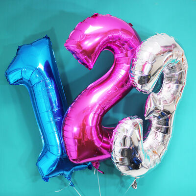 34 Inch Silver Number 3 Helium Balloon image number 3