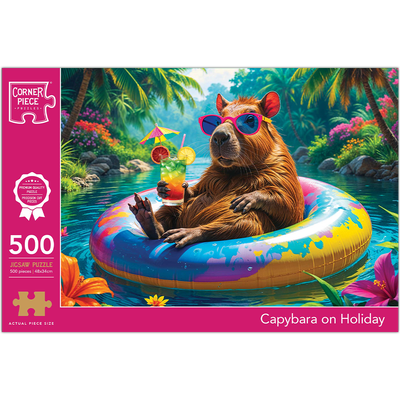 Capybara on Holiday 500 Piece Jigsaw Puzzle image number 1