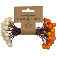 White and Orange Berries: Pack of 80