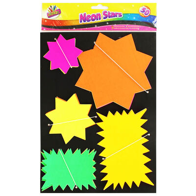 50 Assorted Fluorescent Stars image number 1