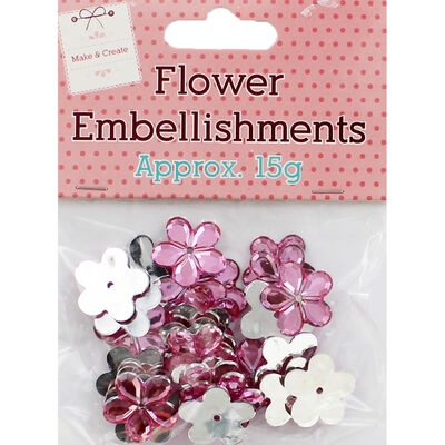 Pink Flower Embellishments - 15g image number 1