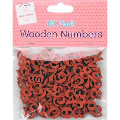 Red Wooden Numbers: Pack of 150 image number 1