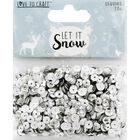 Let it Snow Silver and White Sequins image number 1