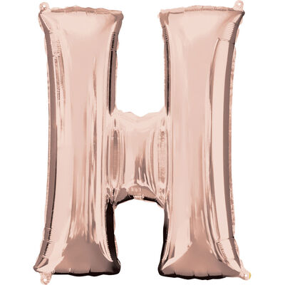 34 Inch Light Rose Gold Letter H Helium Balloon image number 1