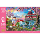 Pagoda With Cherry Blossom 500 Piece Jigsaw Puzzle image number 1