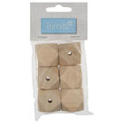 Trimits: Wooden Geometric Square Cut Beads 20mm - Pack of 6 image number 1