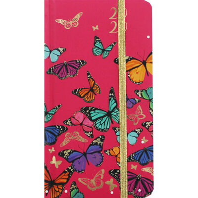 Pink Butterfly 2020 Slim Week to View Pocket Diary image number 1