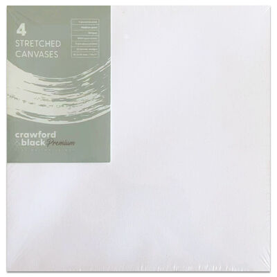 Crawford & Black Premium Stretched Canvases 12 x 12 Inches: Pack of 4 image number 1
