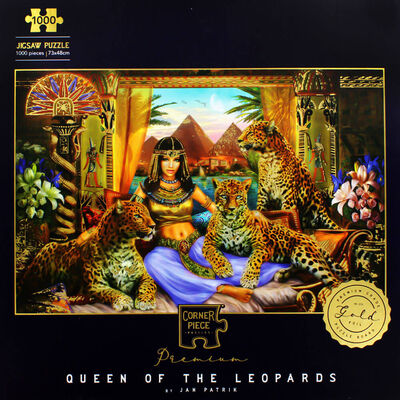 Queen of the Leopards 1000 Piece Gold-Foiled Premium Jigsaw Puzzle image number 1