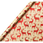 Assorted Kraft and Red Foil Roll Gift Wrap: 3m image number 1