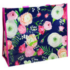 Navy and Pink Floral Reusable Shopping Bag image number 1