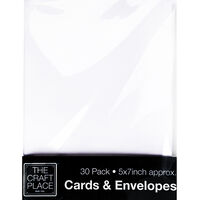 30 White Greeting Cards - 5 x 7 Inches