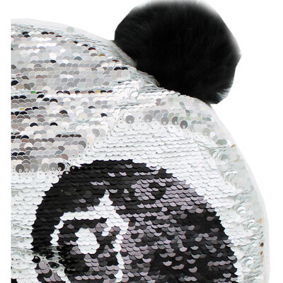Reversible Sequin Panda Cushion image number 3