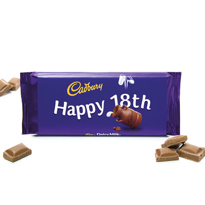 Cadbury Dairy Milk Chocolate Bar 110g - Happy 18th image number 2