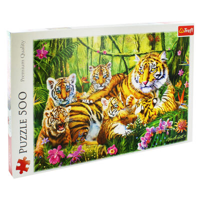 Family of Tigers 500 Piece Jigsaw Puzzle From 0.50 GBP | The Works