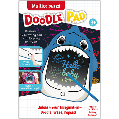 Multicoloured Doodle Pad Keyring: Shark image number 1