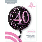 18 Inch Pink Number 40 Helium Balloon image number 2