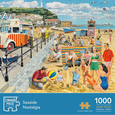 Seaside Nostalgia 1000 Piece & Cottage Garden 500 Piece Jigsaw Puzzle Bundle image number 2