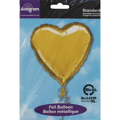 18 Inch Gold Heart Helium Balloon image number 2