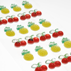 Pineapple and Cherry 3D Gem Stickers: Pack of 24 image number 2