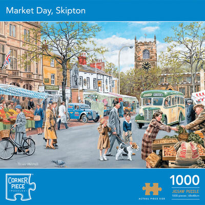 Market Day Skipton 1000 Piece Jigsaw Puzzle image number 1
