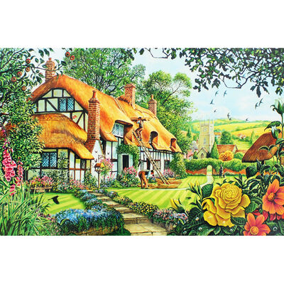 The Thatchers Cottage 1500 Piece Jigsaw Puzzle image number 3