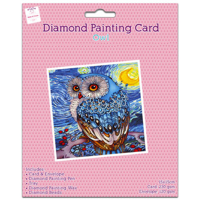 Diamond Painting Card: Owl image number 1
