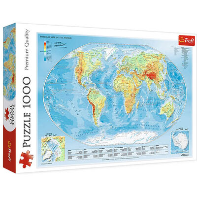 Physical Map of the World 1000 Piece Jigsaw Puzzle image number 1