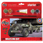 Airfix Willys MB Jeep 1:72 Scale Model Starter Set image number 1