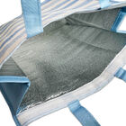 Blue Stripe Reusable Insulated Shopping Bag image number 3