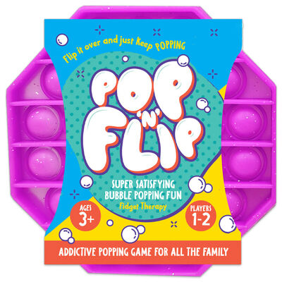 Pop ‘N’ Flip Bubble Popping Fidget Game: Assorted Glitter Octagon image number 1