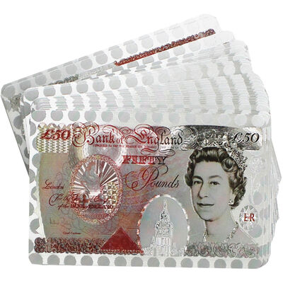 Metallic 50 Pound Note Style Playing Cards - Assorted image number 3