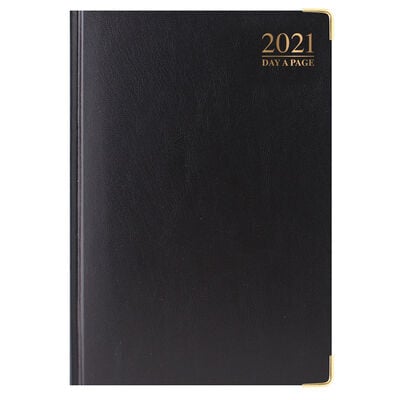A4 Black Luxury 2021 Day a Page Diary image number 1