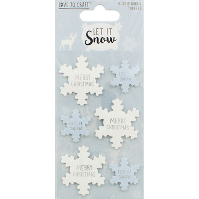 Let It Snow Sentiment Toppers - 6 Pack image number 1