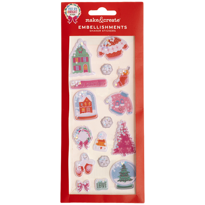 Merry & Bright Shaker Embellishments Stickers: Pack of 16 image number 1